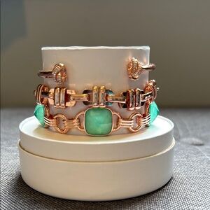 Chic Gold and Turquoise Bracelet Set